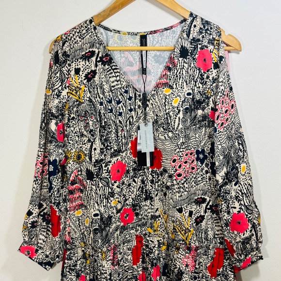 Anthropologie Plenty by Tracy Reese Botanical Pleated Floral Shift Dress XSP - Picture 4 of 12